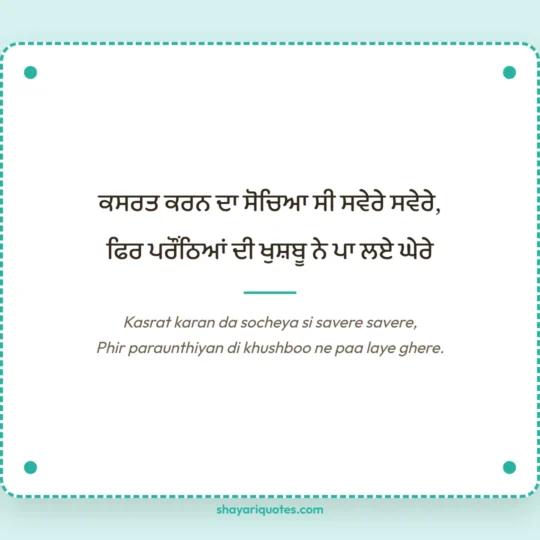 Punjabi Shayari photo: Kasrat karan da socheya si savere savere
